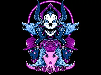 Noir Illustration/Poster adobe art brush concept cyberpunk cyberpunk 2077 dark design detective dribbble game girl guns illustration illustrator inking noir poster punk skull and crossbones