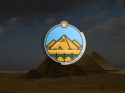 Pyramids of Giza Badge badge collection colorful egypt flat giza icon iconic illustration london pyramid pyramids simple sticker stickershop stylish tidy tidystickers travel uk