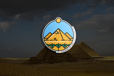 Pyramids of Giza Badge badge collection colorful egypt flat giza icon iconic illustration london pyramid pyramids simple sticker stickershop stylish tidy tidystickers travel uk