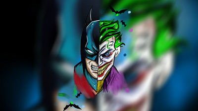 joker vs batman hand-drawn artwork batman design hand drawn joker photoshop