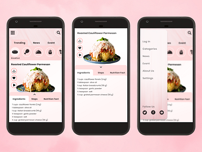 Food & Recipes App Design app design appui appuidesign cooking food food app recipe app recipes ui ux ui design ui designer uidaily uidesign uiux user interface