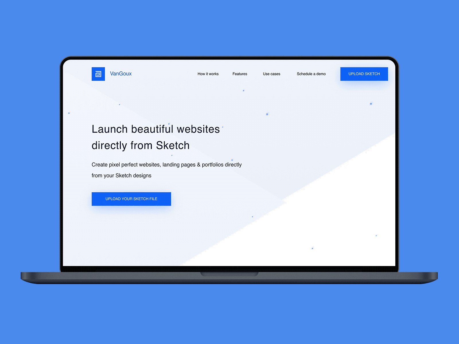 VanGoux Website Landing animation animation flinto landing page sketchapp website