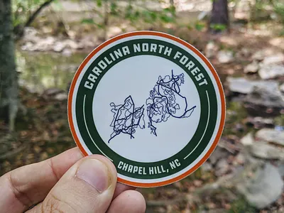 Carolina North Forest sticker design graphic design mapping mountain biking print sticker trails