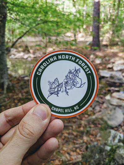 Carolina North Forest sticker design graphic design mapping mountain biking print sticker trails