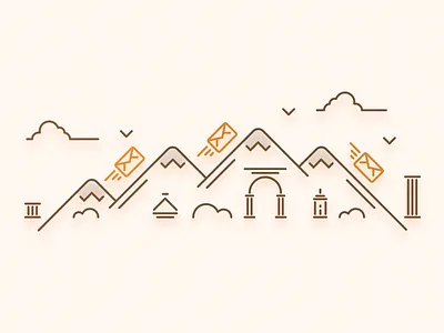 Contact Page Illustration clouds contact contact page contact us crafts illustration messages mountains