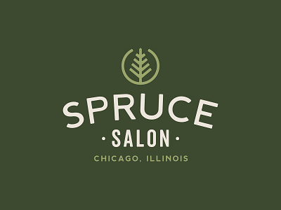 Spruce Salon Final Logo branding chicago circular clean earthy holistic logo rune salon spruce tree