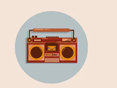vintage casset player 01 art design flat flat art illustration minimal vector vintage