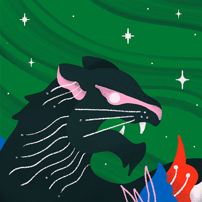 Black Panther animal brazil flower illustration panther