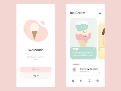 Ice Cream- app android aplicativo app design illustration ui ux
