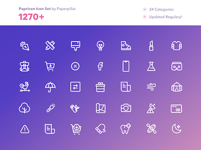 Papricon - More Than 1270 Icons adobe xd ai figma for sale icon icon design icon kit icon set iconography icons illustrator line art line icon line icons sketch sketch app vector xd