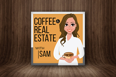 Real estate podcasting cover background branding coffee cover art design illustration logo podcast real estate vector