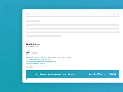 Inca - Email Signature adobe australia branding email healthcare lalindaranaweera melbourne photoshop revamp signature simple