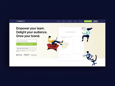 Lucidpress Templates Landingpage character design illustraion landing page web design
