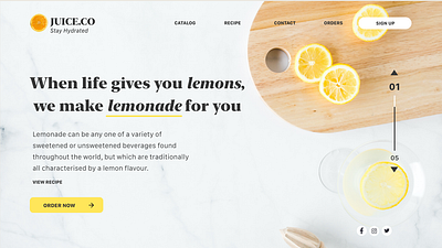 Juice.Co Lemonade app ecommerce health juice lemon ui uidesign web webdesign website