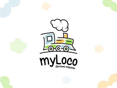 My loco logo child children design designer illustration kids store loco locomotive logo logo design logotype symbol vector