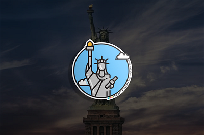 Statue of liberty america badge collection colorful egypt flat icon iconic illustration simple statue statue of liberty sticker stickershop stylish tidy tidystickers travel usa