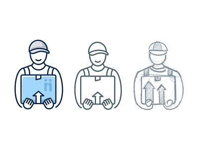 Delivery character city delivering delivery driving fast freddie illustration logo package postman shipping sketch speed time truck uniform