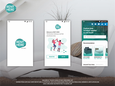RENT HERE MOBILE APP BY YOSAFAT DHIMAS (1) branding coreldraw design design graphic graphic design mobile app mobile app design ui design ui ux design ux design