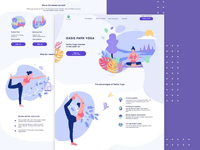 Landing page 003 concept daily ui flat illustration landingpage vector yoga