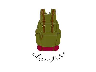 Adventure backpack design illustration vector