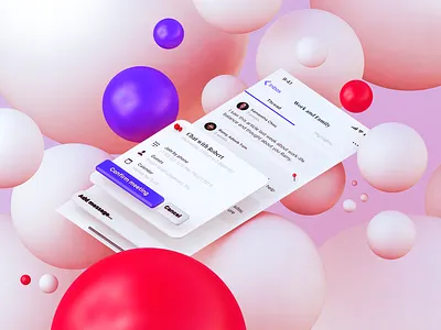 OLMO App - Thread and Meeting invite 3d app c4d community icon ios mobile social ui