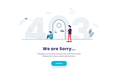 403 Forbidden Page - Access Denied blue design error error 403 flat illustration placeholder typography ui website white