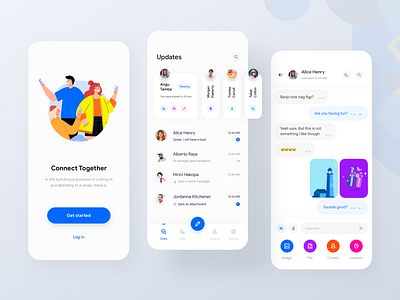 Messaging app app design chat app connect app conversation event app flat ui ios 13 app ios app iphone x message app messenger minimal ui rondesign telegram telegram app