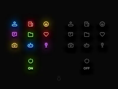 Neon icons design icon illustration ui