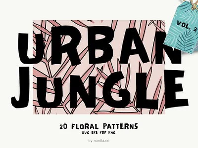 Seamless Patterns Urban Jungle Vol 2 seamless patterns urban jungle illustrations urban jungle patterns vector patterns