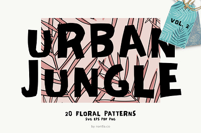 Seamless Patterns Urban Jungle Vol 2 seamless patterns urban jungle illustrations urban jungle patterns vector patterns