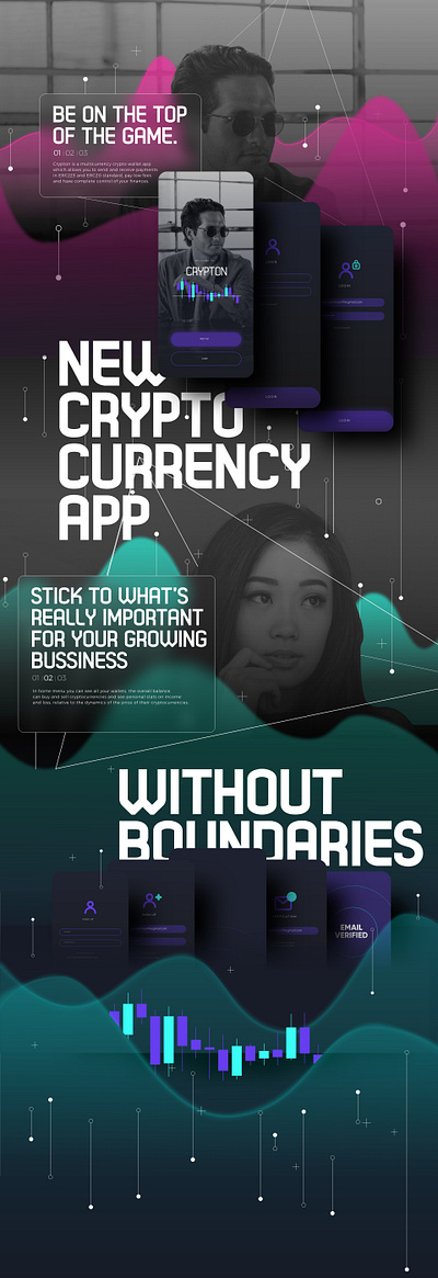 Crypton app android animation app branding cryptocurrency design flat graphic illustration interaction ios logo minimal money motion typography ui ux vector web