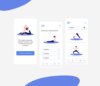 Health support app design flat health illustration minimal online ui ux web