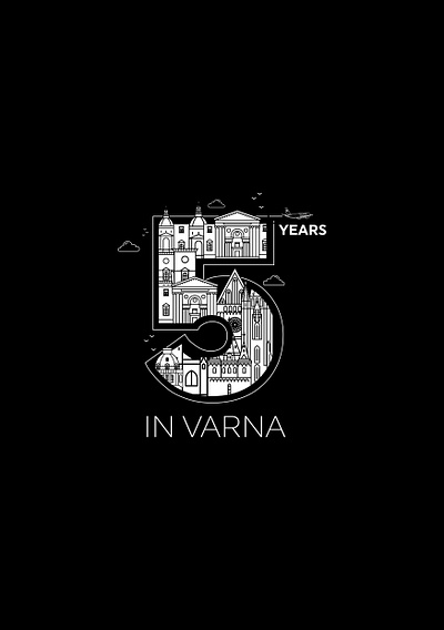 5 years in Varna, Turkish Airlines branding bulgaria bulgarian clouds design dribbble five fly illustraion illustrator logo logo design logos number style turkey turkishairlines typography varna year