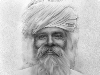 Man in Sketch blackandwhite digital art digital painting digital portrait illustration man realism sketch