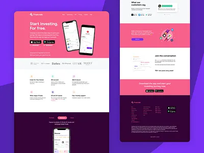 Freetrade Landing Page landing page redesign site web design website