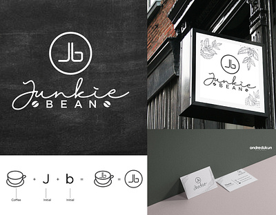 Junkie Bean adobe illustrator andredukun branding branding design design illustration indonesia logo logo concept typography