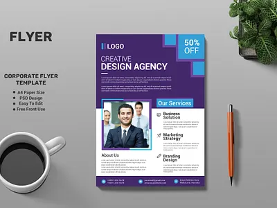 Corporate / Business Flyer blue business clean concept conceptual corporate design flexible flyer gray grey identity in design template light modern print ready professional simple template visual identity