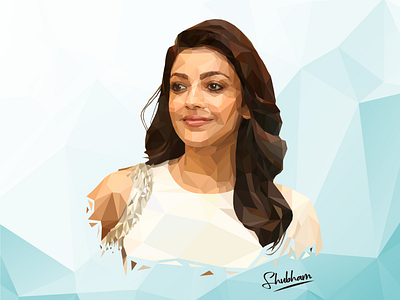 Kajal Aggarwal design digitalart illustration illustrator lowpoly portrait portrait art portrait painting vector