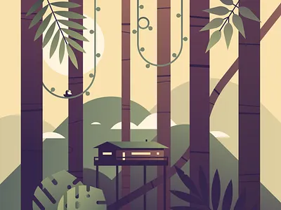 Jungle Hut 2d hut illustration illustrator jungle