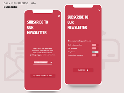 Daily UI Challenge 026 — Subscribe clean daily 100 challenge daily ui daily ui 026 dailyui ios madewithadobexd mail mailbox mailing minimal subscribe uidesign webdesign