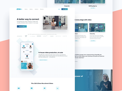 VideMyJob New Hero Vid app clean design landing page minimal modern pastel simple ui ux video website