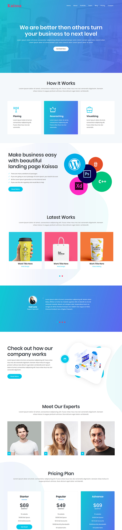 Kaissa - Landing Page WordPress Theme landing page wordpress theme wordpress theme