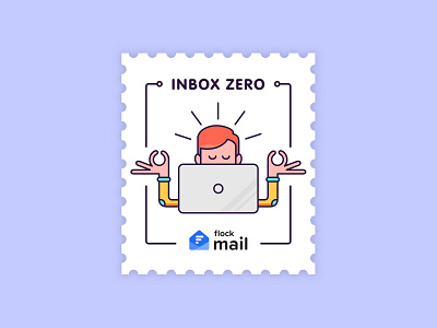 2/3 stickers for Flock Mail branding design illustration sticker