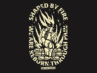 Shaped by fire band design fashion graphic design illustration lettering merch streetwear t shirt typography