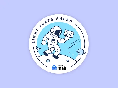 3/3 stickers for Flock Mail branding design illustration sticker