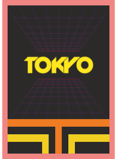 TOKYO 80s branding corel illustration logo typography vector