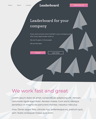 Leaderboard 019 branding company dailyui flat gaplevski landing page design landingpage minimalism ui019 work