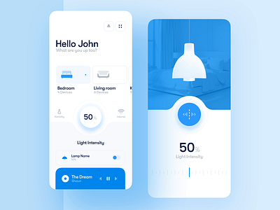 Smart Home Controller App after effects animation app app design brightness bulb clean control design home interface lamp light minimal mobile motion design smart home trend ui ux