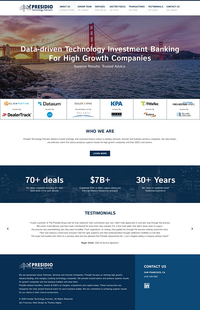 Presidio Technology Partners design responsive web design wordpress