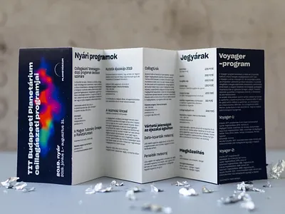 Program booklet of the Planetarium Budapest booklet cloud editorial design identity illustration logo museum nebula planet planetarium space stars